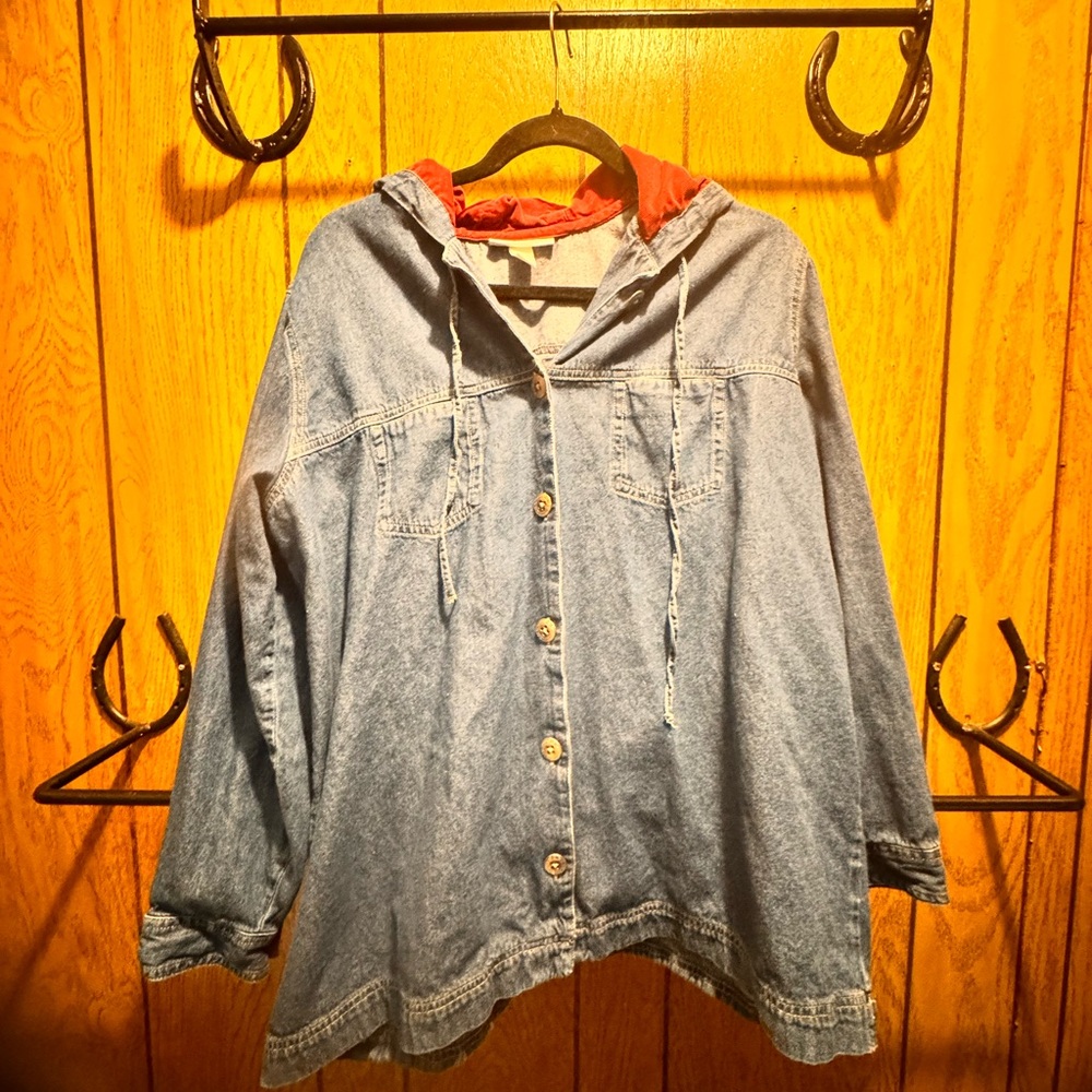 Vintage Jean Jacket with Corduroy Hood